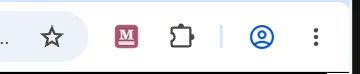 The pink M button of Measured Size on Chrome's toolbar.